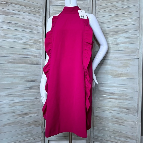 Ted Baker Dresses & Skirts - Ted Baker Torriya deep pink halter neck ruffle tunic dress Ted 4 = US 12 NWT